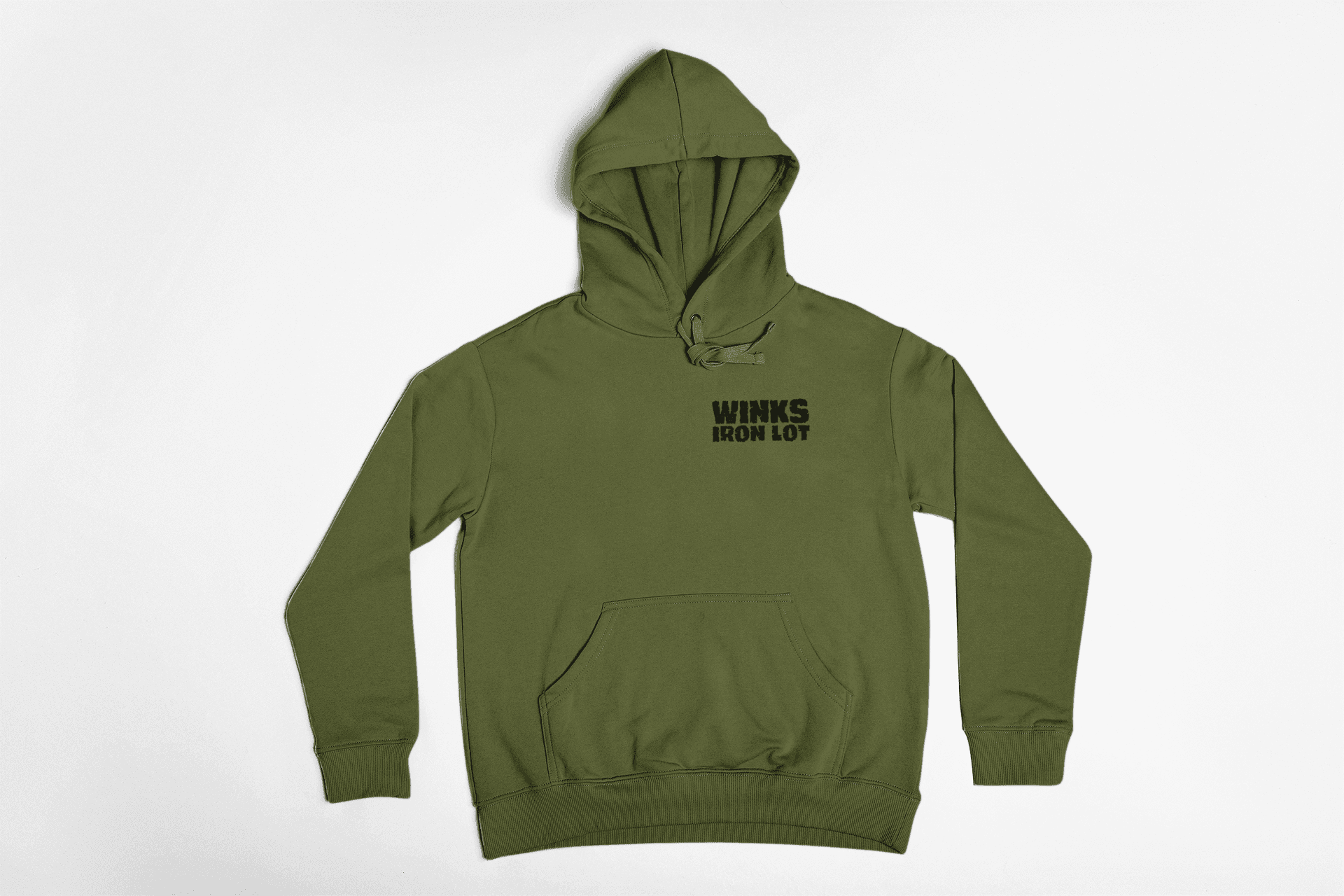 Gentlemen Wink hoodie with WINKS IRON LOT graphic