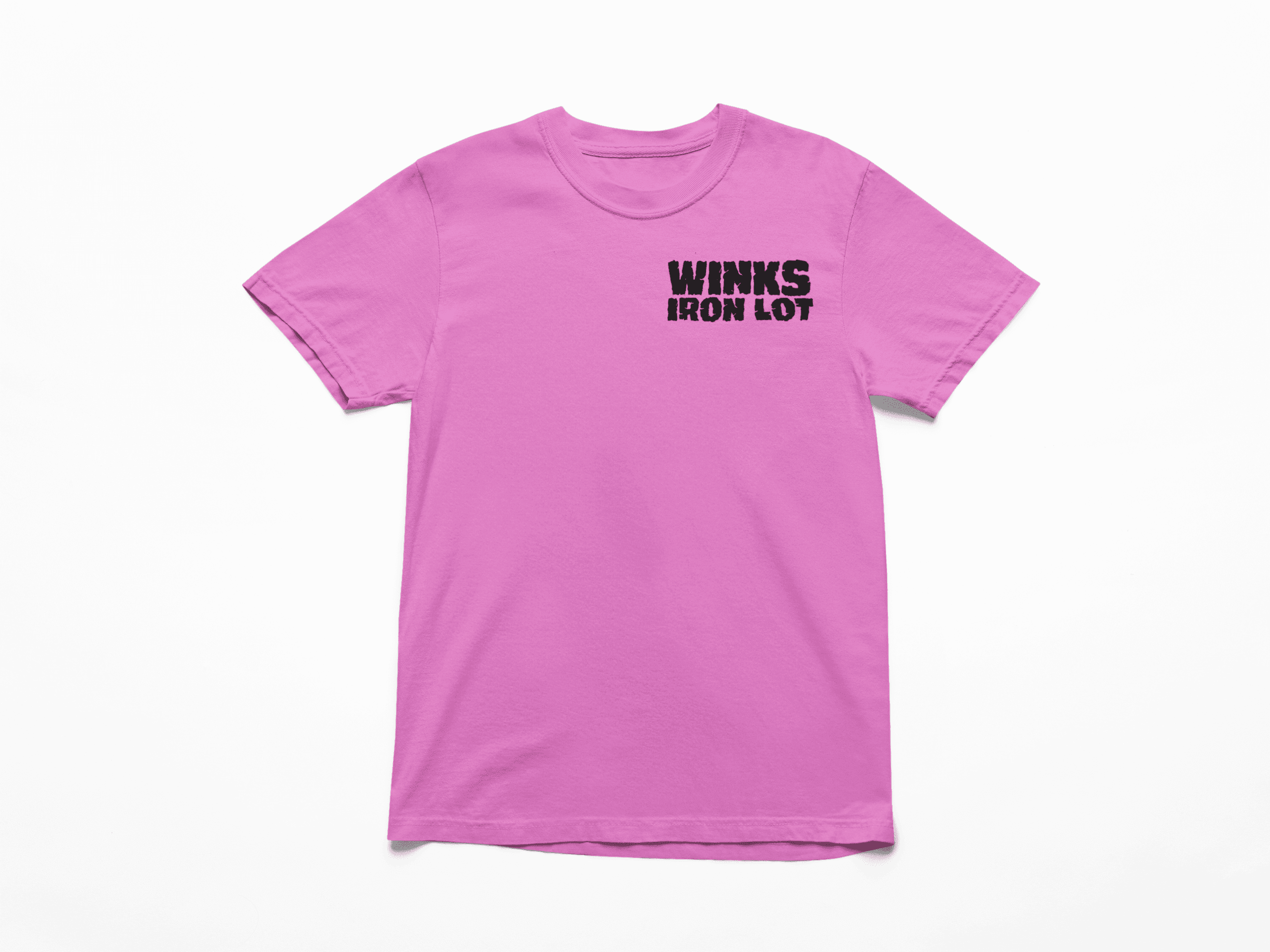 Lady Wink t-shirt with WINKS IRON LOT graphic
